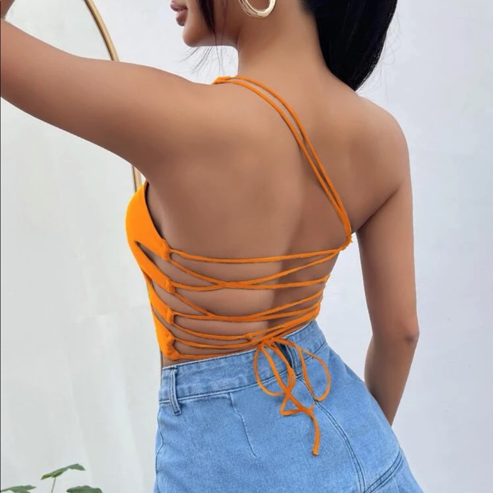 Orange One-Shoulder Top